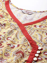 Women Yellow Floral Printed Anarkali Kurta